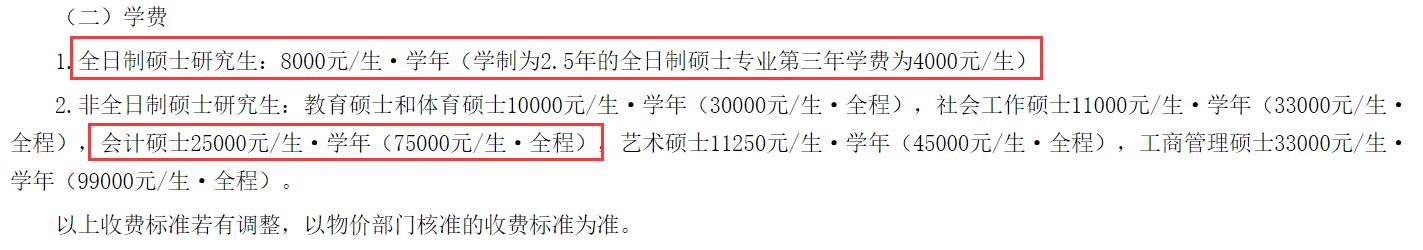 2025MPAcc學費:集美大學2025年MPAcc碩士研究生學費